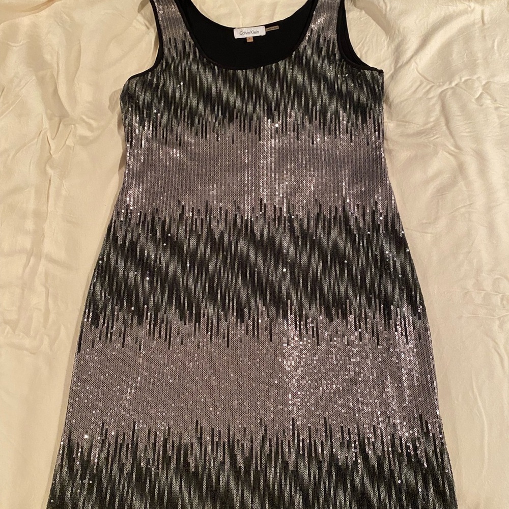 Stylish party dress in different shades of sequence
